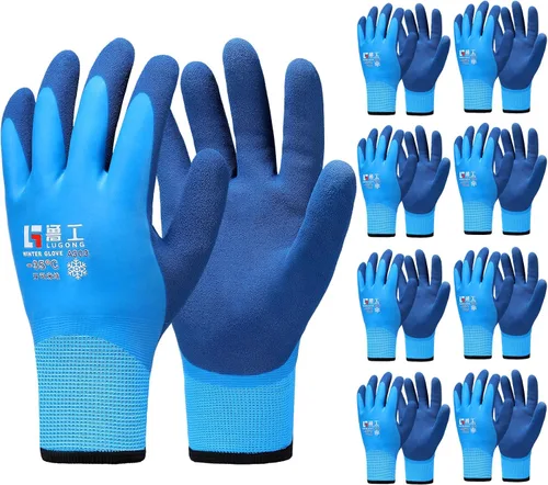 Miniatura 8 de Guantes de trabajo de invierno impermeables para hombre Guantes térmicos aislados Guantes cálidos de congelador para trabajo en clima frío