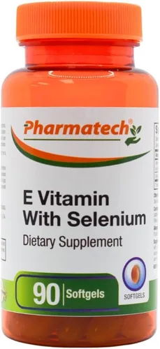 Vitamina E con suplemento antioxidante de selenio para apoyo inmunológico, apoya una piel sana, sin OMG y sin gluten, 90 cápsulas blandas,