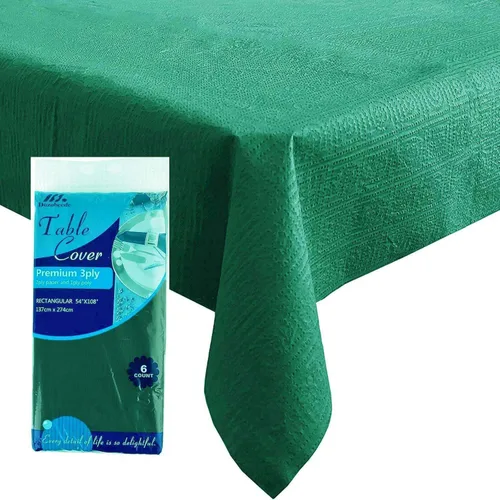 Miniatura 31 de [Paquete de 6] Manteles Cuadrados Negros de 54x54 Pulgadas, Mantel de Mesa de Papel Desechable para Mesas Cuadradas y Redondas, Cubierta de Mesa