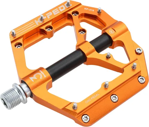Miniatura 12 de Pedales de bicicleta de aleación de aluminio de 9/16" MTB Plataforma ancha plana antideslizante con 3 rodamientos para bicicletas de montaña
