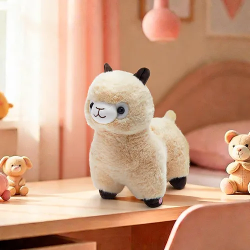 Miniatura 5 de BSTAOFY Animales de peluche de alpaca iluminados de 10 pulgadas, llama beige, juguete de peluche suave con luces nocturnas coloridas que brillan
