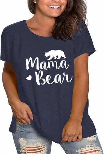 Miniatura 3 de Camisetas de manga corta para mujer con estampado de mamá de talla grande