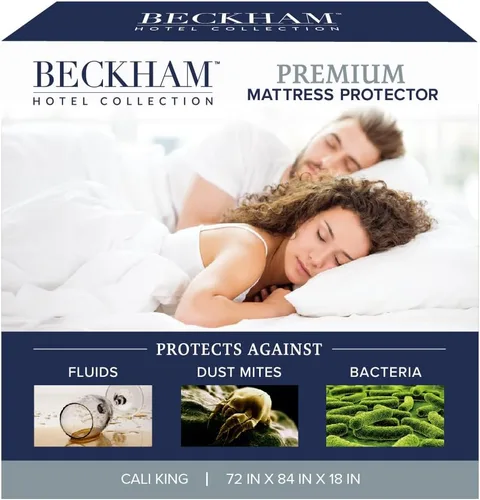 Miniatura 12 de Beckham Hotel Collection Protector de colchón: mezcla de algodón de grado hotelero, protección impermeable silenciosa, diseño de bajo perfil que