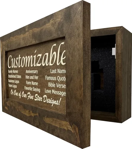 Miniatura 4 de Bellewood Designs Decoración de pared personalizable para armario de armas, caja fuerte personalizada para guardar tu pistola de forma segura a