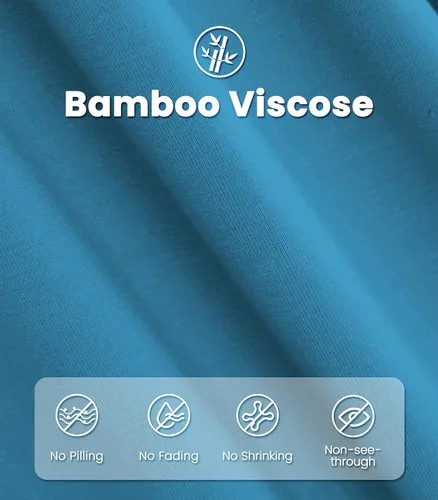 Miniatura 5 de NACHILA Camisones para mujer, viscosa hecha de bambú, cuello en V, manga corta, ropa de dormir fresca