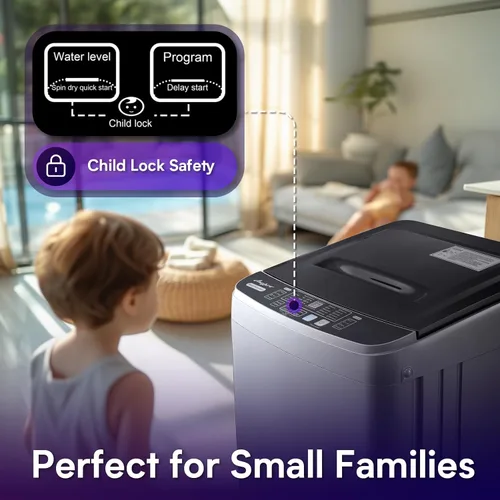 Miniatura 6 de Anypro Lavadoras de ropa portátiles de 17.8LBS lavadora y centrifugadora automática completa combo con 10 programas y 8 niveles de agua, máquina