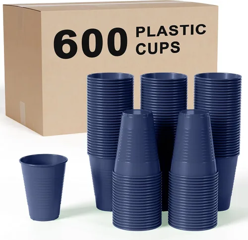 Miniatura 16 de Party Solids Vasos de plástico negros - 12 onzas, paquete de 100