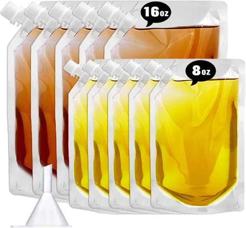 Miniatura 13 de Frascos de Plástico-Corredores de Ron Bolsas de Licor de Plástico para Colar Alcohol, A Prueba de Fugas, Sin BPA, Kit de Frasco de Viaje de Jugo