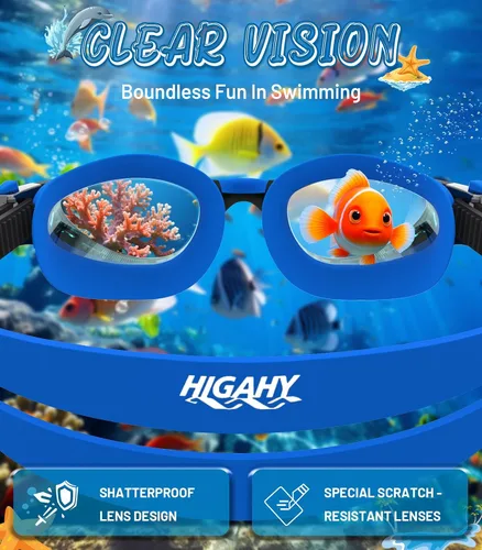 Miniatura 4 de Kids Swim Goggles, Anti-Fog UV Protection, Leakproof Adjustable Strap Swimming Goggles for Boys Girls Ages 6–14 Blackblue - Lente negra
