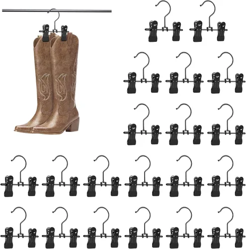 Paquete de 20 ganchos para botas para colgar en el armario, ganchos para sombreros, pantalones, toallas, calcetines, bolsos, bolsos, ropa interior