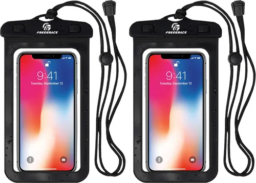 Miniatura 9 de Freegrace Juego de bolsas impermeables con correa para la cintura/funda para mantener tu teléfono y objetos de valor secos y seguros. Bolsas secas