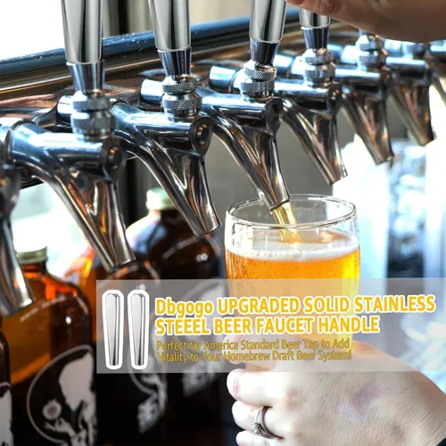 Miniatura 3 de Manijas de grifo de cerveza, 2 piezas de acero inoxidable 304 comercial de barril de cerveza de barril de cerveza mango de grifo de cerveza