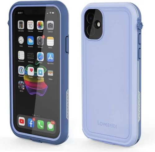 Miniatura 9 de funda impermeable para IPhone de 6.1 con protector de pantalla sub-acuático a prueba de golpes, cuerpo completo a prueba de polvo, funda resistente
