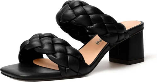 Miniatura 2 de Sandalias de tacón bajo para mujer, sin cordones, con punta cuadrada, estilo casual, mate, de 2 pulgadas