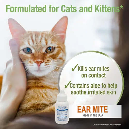 Miniatura 2 de Four Paws Healthy Promise - Solución calmante de aloe para ácaros de oído para gatos, reduce el olor y alivia la picazón, 0.75 onzas líquidas