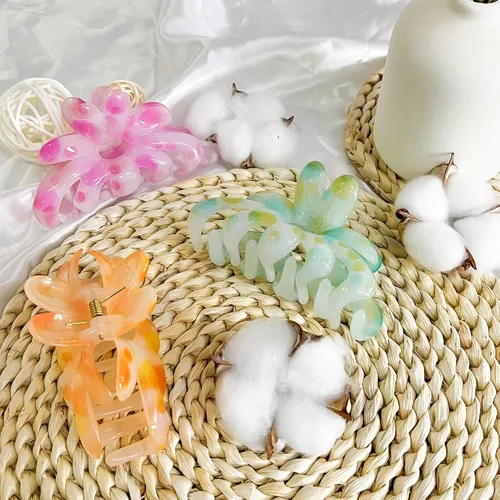 Miniatura 6 de GQLV Pinzas para el cabello – 3 accesorios de peinado lindos para mujeres y niñas, garras medianas antideslizantes para cabello fino, fuerte