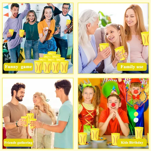 Miniatura 7 de 24 vasos de plástico para sóftbol reutilizables, suministros de fiesta, juegos de sóftbol deportivos, vasos de plástico para beber de 12 onzas
