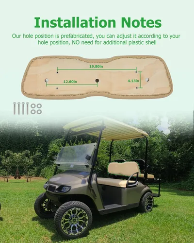 Miniatura 7 de Conjunto de cojín de asiento delantero de carrito de golf para Club Car DS 2000.5-up, bronceado, cojín de repuesto individual Respaldo del asiento