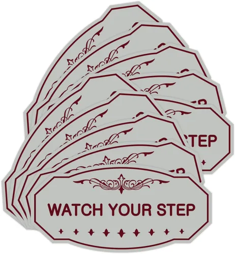 Miniatura 45 de Signs ByLITA Victorian Watch Your Step - Letrero de pared o puerta Material duradero y fácil instalación Señalización de seguridad (negro)