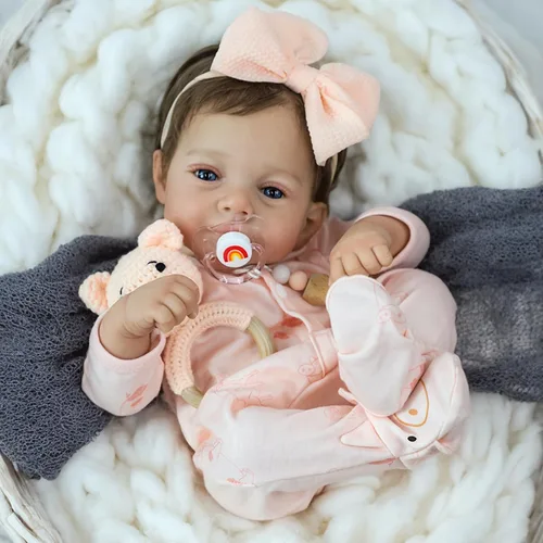 Miniatura 8 de SCOM Muñecas de Bebé Reborn Realistas - Muñecas de Bebé Recién Nacido Realistas de 18 Pulgadas Adorable Niña, Muñeca de Bebé de la Vida Real
