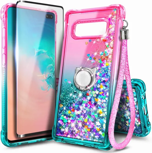 Miniatura 83 de NGB Diseñada para funda Samsung Galaxy Note 10+ (Plus), Rosa/Aguamarina Funda con Purpurina Líquida Brillante Linda para Mujeres Niñas Niños