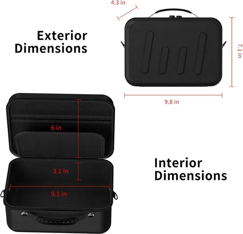 Miniatura 5 de Funda rígida para cámara compatible con Canon EOS Rebel T7/R50/R100 y más cámaras DSLR y sin espejo, bolsa de viaje portátil con divisores
