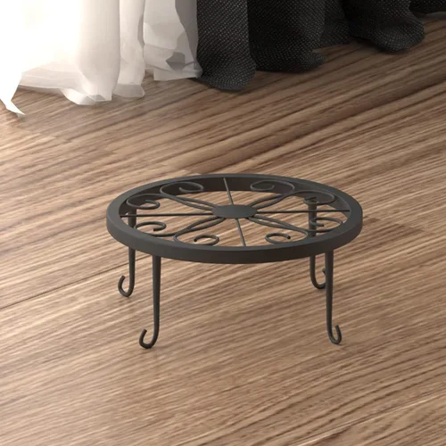 Miniatura 4 de TYZ Juego de 3 soportes de metal para plantas en maceta (negro)
