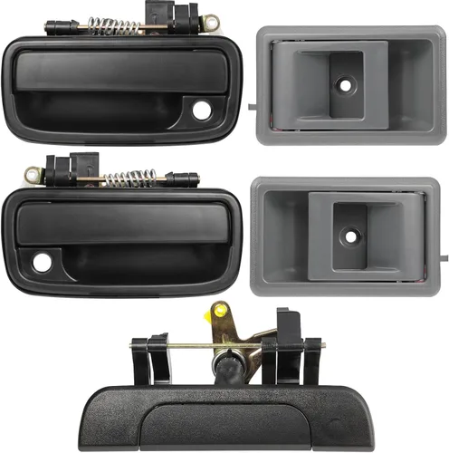 Juego de manija de puerta exterior y manija de puerta interior compatible con Toyota Tacoma 1995-2000, reemplaza # 69220-35020,