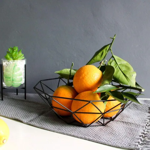 Miniatura 5 de Cesta de frutas para cocina, frutero decorativo para el hogar, verduras y dulces, alambre de metal, soporte para frutas para encimera, centro