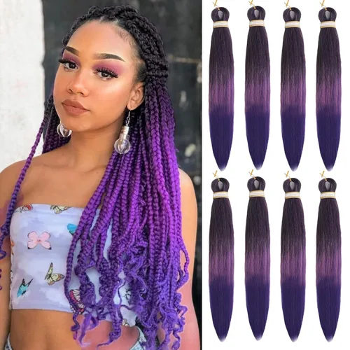 Miniatura 51 de Beyond Beauty - Trenzas preestiradas de cabello profesional sin picazón, ajuste de agua caliente, fibra sintética, textura Yaki, extensiones