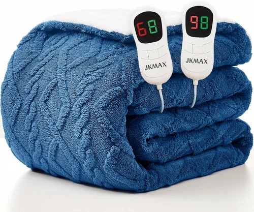 Miniatura 26 de JKMAX - Manta eléctrica con calefacción de tamaño queen, 84 x 90 pulgadas, 10 niveles de calefacción, 5 ajustes de tiempo, con protección contra