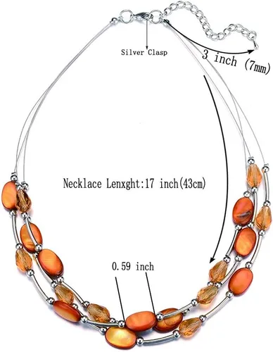 Miniatura 3 de Collar a capas con cristal para mujer, gargantilla con cadena de plata gruesa, regalo de cumpleaños para mujer