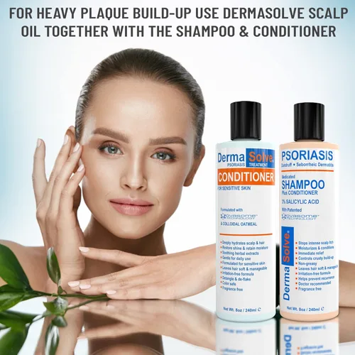 Miniatura 5 de DermaSolve - Champú y acondicionador médico libre de psoriasis del cuero cabelludo y caspa, tratamiento definitivo para la dermatitis seborreica