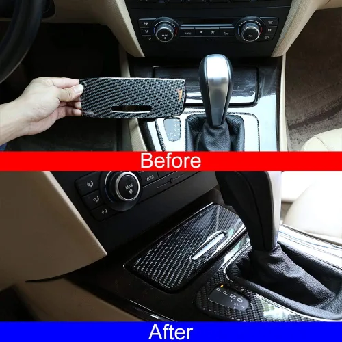 Miniatura 2 de YIWANG - Pegatinas de fibra de carbono para encendedor de cigarrillos de coche, para BMW Old 3 Series E90 E92 2005-2012