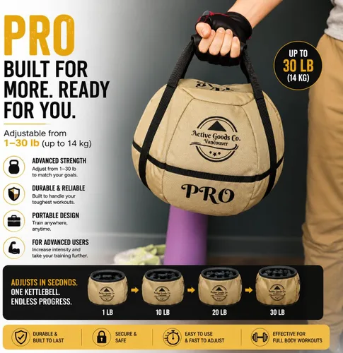 Miniatura 5 de ActiveGoodsCo. Bolsa de arena con pesa rusa para entrenamiento de fitness, diferentes tamaños de 11 libras a 75 libras. Visita para ver