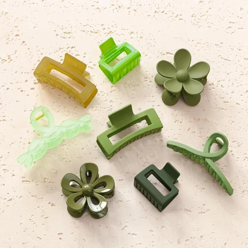 Miniatura 16 de Sunolga 8 pinzas para cabello para mujer, pinzas de garra con forma de flor para cabello grueso, accesorios para cabello antideslizantes