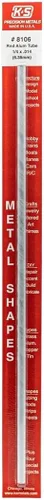 Miniatura 2 de K&S 8106 - Tubo redondo de aluminio de metales de precisión - 1/4 pulgadas de diámetro exterior x 0.014 pulgadas de pared x 12 pulgadas de largo