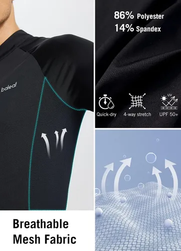 Miniatura 3 de BALEAF Camiseta de ciclismo de manga larga para hombre para ciclismo de carretera para bicicleta de montaña bolsillos con cremallera completa UPF50