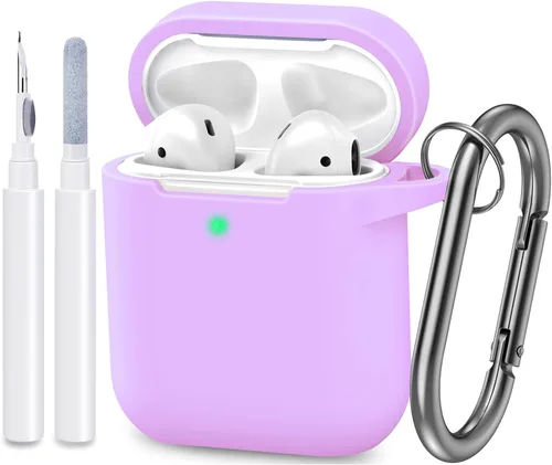Miniatura 16 de Funda compatible con AirPods, cubierta protectora de silicona completa a prueba de polvo diseñada para Apple AirPods de 1.ª y 2.ª