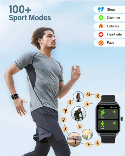 Miniatura 4 de RIVERSONG Reloj inteligente para hombres y mujeres (respuesta/hacer llamadas), rastreador de actividad física de 1.85 pulgadas con más de 100 modos
