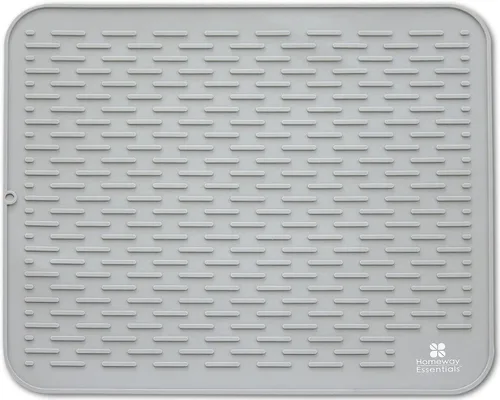 Tapete de silicona para secar platos - 21 x 18 pulgadas - Tapete extra grande para mostrador para escurrir platos del fregadero, salvamanteles de