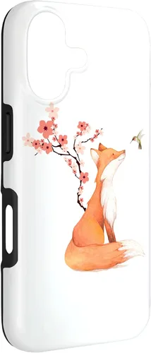 Miniatura 3 de The Cute Fox and Hummingbird Cherry Blossom Flower Present Case for iPhone 17