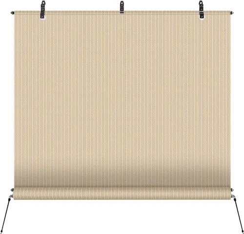 Miniatura 2 de TANG - Persiana enrollable exterior de 6 pies de ancho x 6 pies de alto, persianas enrollables para exteriores, cortinas solares para terraza, Beige