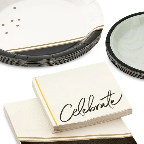 Miniatura 7 de Hallmark Suministros de fiesta negros y dorados