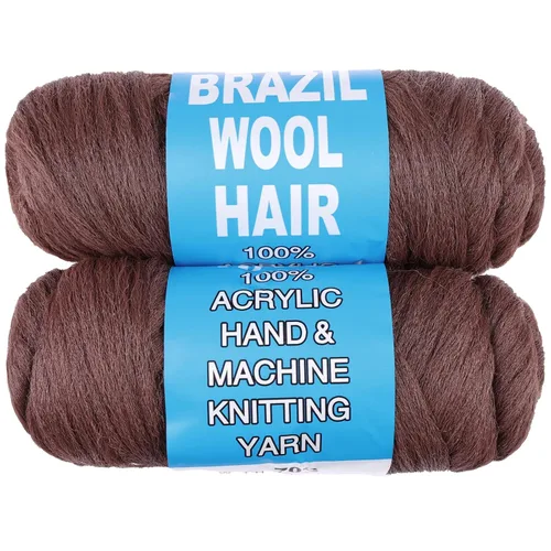 Miniatura 31 de 8 piezas de lana brasileña para trenzas, negro natural, cabello de lana brasileña para trenzar para mujeres, hilo para cabello para locs falsos