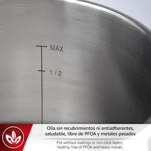 Miniatura 6 de Magefesa Star Recta - Olla a presión tradicional 14L, acero inoxidable 18/10, para todo tipo de cocinas, inducción, 3 sistemas de seguridad