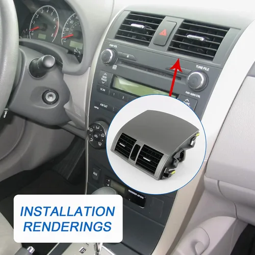 Miniatura 6 de DICMIC Panel de ventilación de salida de aire acondicionado para tablero central compatible con Toyota Corolla 2008-2013 Reemplazo # 55663-02060