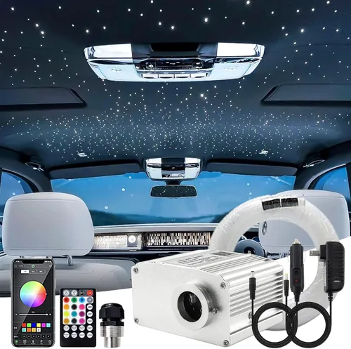 Miniatura 16 de ATOKEE Kit de Cielo Estrellado (Headliner) de 10W, 550 unidades, 0.03 pulgadas, 13.1 pies, luces de estrella de fibra óptica parpadeantes para uso