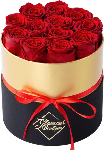 Miniatura 10 de GLAMOUR BOUTIQUE Rosas eternas preservadas en una caja, flores para siempre, rosa para siempre en una caja para esposa o ella, regalo de flores Azul