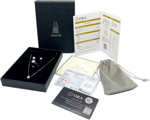 Miniatura 9 de AnuClub 1235CT Anillo solitario de moissanita de seis puntas, anillo de plata de ley 925, regalo para boda, compromiso y aniversario con certificado